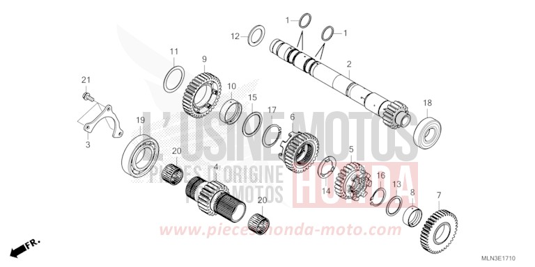 GETRIEBE (HAUPTWELLE) (DCT) von Africa Twin DCT GRAND PRIX RED (R380B) von 2024
